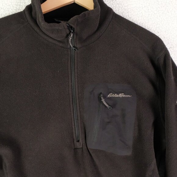 Eddie Bauer First Accent Sweater Mens Medium Black Lightweight Half Zip - Picture 2 of 8